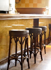 Polished plaster on bar front