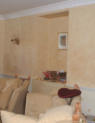 Wall colour wash paint finish