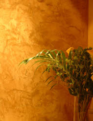 Polished plaster on splashback