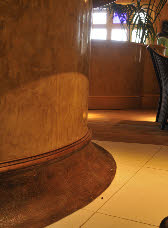 Polished plaster on pillar